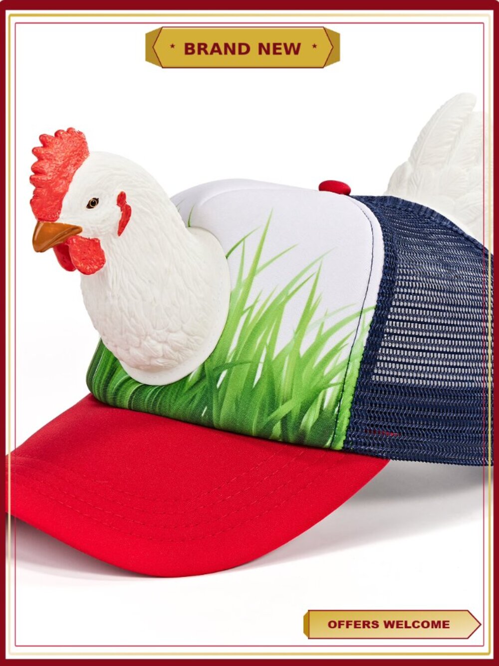 3D Animal Trucker Hat Adjustable Snapback Mesh Cap Unisex Novelty